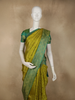 Lime Green Floral Woven Design Kanchipuram Silk Saree with Contrast Border