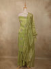 Lime Green Floral Zardozi and Beads Embroidered Design Tissue Palazzo Suit
