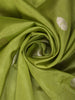 Lime Green Floral Zari Woven Design Semi Silk Festive Saree with Floral Border