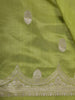 Lime Green Floral Zari Woven Design Semi Silk Festive Saree with Floral Border
