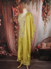 Lime Green Heavy Beads Embroidered Design Georgette Part Wear Palazzo Suit with Dupatta