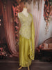 Lime Green Heavy Beads Embroidered Design Georgette Part Wear Palazzo Suit with Dupatta