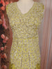 Lime Green Heavy Beads Embroidered Design Georgette Part Wear Palazzo Suit with Dupatta