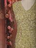 Lime Green Heavy Beads Embroidered Design Georgette Part Wear Palazzo Suit with Dupatta