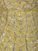 Lime Green Heavy Beads Embroidered Design Georgette Part Wear Palazzo Suit with Dupatta