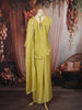 Lime Green Heavy Beads Embroidered Design Georgette Part Wear Palazzo Suit with Dupatta