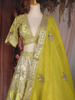 Lemon Yellow Heavy Sequins and Zari Embroidered Design Raw Silk Bridal Lehenga with Designer Dupatta