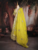 Lemon Yellow Heavy Sequins and Zari Embroidered Design Raw Silk Bridal Lehenga with Designer Dupatta