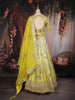 Lemon Yellow Heavy Sequins and Zari Embroidered Design Raw Silk Bridal Lehenga with Designer Dupatta