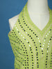 Lime Green Mirror Work Kids Net Lehenga