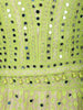 Lime Green Mirror Work Kids Net Lehenga