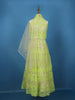Lime Green Mirror Work Kids Net Lehenga