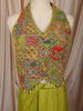 Lime Green Multicolor Mirror and Beads Embroidered Design Satin Party Wear Indo Western Lehenga Skirt Top with Matching Dupatta
