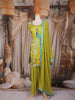 Lime Green Peacock and Deer Embroidered Design Silk Palazzo Suit with Dupatta