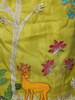 Lime Green Peacock and Deer Embroidered Design Silk Palazzo Suit with Dupatta
