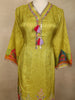 Lime Green Traditional Elephant and Floral Embroidered Design Cotton Salwar Suit with Dupatta