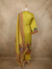 Lime Green Traditional Elephant and Floral Embroidered Design Cotton Salwar Suit with Dupatta