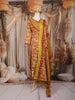 Lime Green and Red Floral Printed Cotton Salwar Suit with Dupatta
