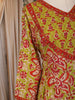 Lime Green and Red Floral Printed Cotton Salwar Suit with Dupatta