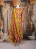 Lime Green and Red Floral Printed Cotton Salwar Suit with Dupatta