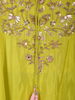 Lime Green and Soft Blush Pink Solid Sequins and Beads Embroidered Design Soft Satin Indo Western Kaftan Set