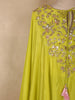 Lime Green and Soft Blush Pink Solid Sequins and Beads Embroidered Design Soft Satin Indo Western Kaftan Set