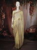 Lime Yellow Floral Butta Zari Embroidered Design Chiffon Saree with Designer Border