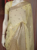 Lime Yellow Floral Butta Zari Embroidered Design Chiffon Saree with Designer Border