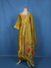 Lime Yellow Floral Design Silk Salwar Suit