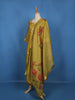 Lime Yellow Floral Design Silk Salwar Suit