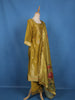 Lime Yellow Floral Design Silk Salwar Suit