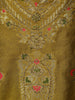Lime Yellow Floral Design Silk Salwar Suit