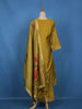 Lime Yellow Floral Design Silk Salwar Suit