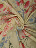 Lime Yellow Floral Printed Design Chiffon Fancy Saree with Designer Border