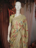 Lime Yellow Floral Printed Design Chiffon Fancy Saree with Designer Border