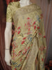 Lime Yellow Floral Printed Design Chiffon Fancy Saree with Designer Border
