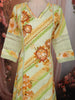 Lime Yellow Floral Printed Design Cotton Palazzo Suit with Dupatta
