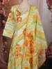 Lime Yellow Floral Printed Design Cotton Palazzo Suit with Dupatta
