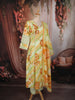 Lime Yellow Floral Printed Design Cotton Palazzo Suit with Dupatta