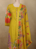 Lime Yellow Floral Printed Design Cotton Salwar Suit with Dupatta