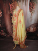 Lime Yellow Floral Printed Design Cotton Straight Cut Salwar Suit wit Matching Dupatta