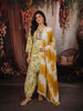Lime Yellow Floral Printed and Mirror Embroidered Design Cotton Straight Cut Salwar Suit with Matching Dupatta