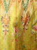Lime Yellow Floral Printed and Mirror Embroidered Design Tussar Silk Haldi Lehenga with Matching Dupatta