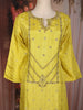 Lime Yellow Floral Sequin Embroidered Silk Palazzo Set