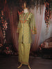 Lime Yellow Floral Sequins Embroidered Design Cotton Co-Ord Set