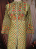 Lime Yellow Floral Sequins Embroidered Design Cotton Co-Ord Set