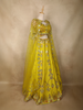 Lime Yellow Floral Sequins Embroidered Lehenga Set with Cape Dupatta