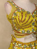 Lime Yellow Floral Sequins Embroidered Lehenga Set with Cape Dupatta