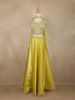 Lime Yellow Heavy Bead Embroidery Organza Lehenga Suit