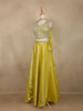 Lime Yellow Heavy Bead Embroidery Organza Lehenga Suit